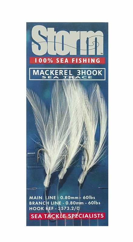 Sea Tech Mackerel 3Hk White Feathers - Feathers & traces 1 Sea Tech Mackerel 3Hk White Feathers - Feathers & traces
