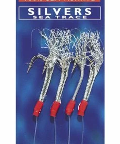 Sea Tech Mackerel 4Hk Silver Shrimp Lures - Feathers & traces