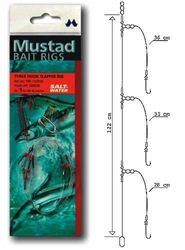 Mustad Rig Three Hook Flapper - Rigs & traces 1 Mustad Rig Three Hook Flapper - Rigs & traces