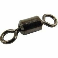 Mustad Black Rolling Swivel Round Eye (77900) - Swivels