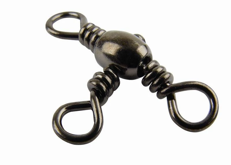 Mustad Black 3 Way Swivels (77700) - 1 Mustad Black 3 Way Swivels (77700) -