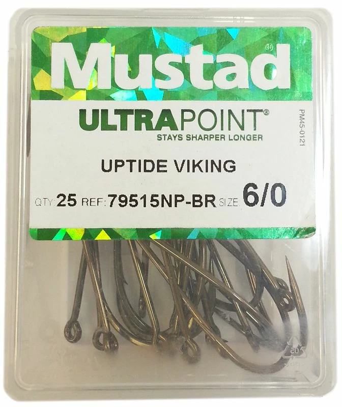 Mustad (BOX) 79515NP-BR Uptide Viking Hooks - 1 Mustad (BOX) 79515NP-BR Uptide Viking Hooks -