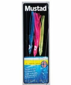 Mustad 3 Coloured Squid Rig - Feathers & traces