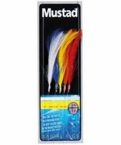 Mustad 5 Hook Multi Colour Feathers Rig - Feathers & traces