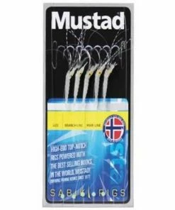 Mustad Mini Shrimp Fluo Green Glow Rigs - Feathers & traces