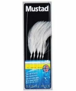 Mustad 5 Hook White Feathers Rig - Feathers & traces
